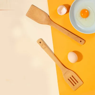 Bamboo Wooden Spoons for Cooking 6-Piece, Apartment Essentials Nonstick Kitchen Utensil Set Premium Quality Housewarming Gifts