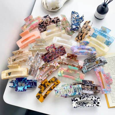 BLISSLIFE New 10.5CM Acetate Hair Claw Clips Colorful Tortoiseshell Geometric Shark Clip Large Size Clamps Women Accessories
