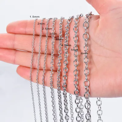 Hip Hop Chain Necklace O Shape Chain DIY Stainless Steel Men Necklaces Silver Chain Necklace