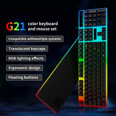 G21Rainbow Backlight Stock Full Key Conflict-free 104 Keys Mechanical USB-C Hot-Swap Gaming Keyboard Multimedia Keys Hidden