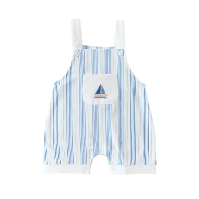 2026 Latest Fashion Design Kids Baby Summer Striped Romper Wholesale Boutique Infant Toddler Jumpsuit