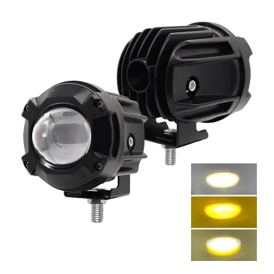 Dual Color 30W LED Spotlight for Motorcycles & Electric Cars - Steel Modified Street Light