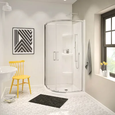 Customized Gold Sliding Aluminium Tempered Glass Shower Doors with Frame for Residential Hotel Bathroom Use