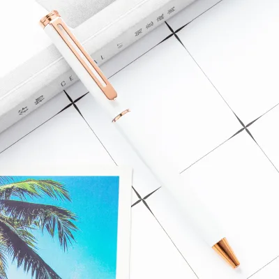 Multi-color Ballpoint Pen Wholesale Office Students Rotating Metal Pen Can Laser logo Hotel Conference Publicity Pen