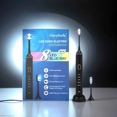 Glory Smile New Arrival Kids 8 LED Blue Ray Luxury Home Use Rechargeable Sonic Electric Toothbrush Personal Use