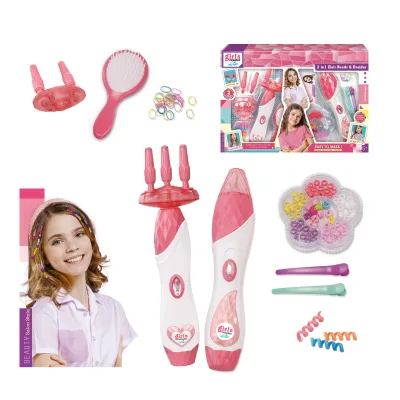 Kids Electric Hair Braider Toy Set for Girls Beauty Salon Automatic Twist Braiding Machine Hairstyle Beader Tool