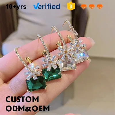 S925 Silver Needle Post Crystal Long Drop Earrings a Summer Light Luxury Hoop Earrings Elegant Fashion Earrings Women