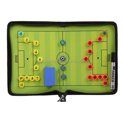 Magnetic Soccer & Basketball Tactical Board - Foldable PU Leather Coaching Kit with Zipper