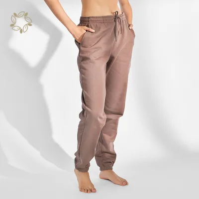 Organic Cotton Women Jogger Pants Sustainable Women Fleece Sweatpants Eco Friendly Men Sweatpants Custom