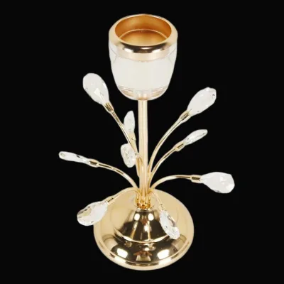 Custom Ins Gold Crystal Candle Holder Table Centerpieces for Wedding Party Events Christmas Restaurant Hotel Hall Bar Decoration