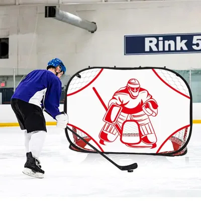 Portable Pop up Hockey Net Goal Double Side Shooting Target Panel for Children Hockey Practice Game