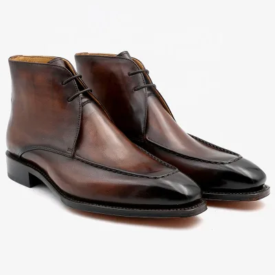 Cie A06 Full Grain Calf Leather Chukka Ankle Shoes Men's Classic Brown Business Shoes