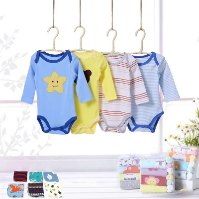 European American Summer Baby Long-Sleeved Robe Small Square Towel ODM-supplied Knitted Children's Suit for Male Female Babies