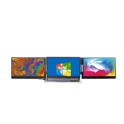 Collapsible Dual 15.6" Monitor System - Aircraft Aluminum Body & 3-Screen Laptop Office Kit