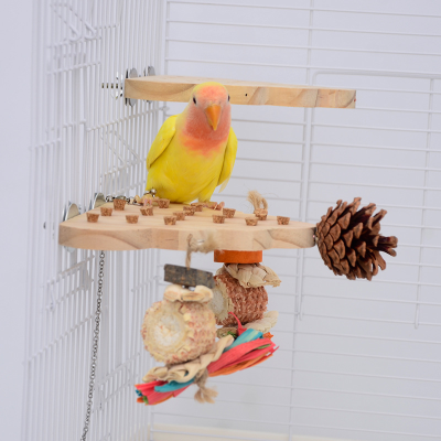 Hot Selling Natural Parrot Toys Bird Training Stand Standing Pole Playground Bird Toy