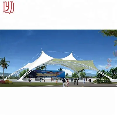 Plaza Landscape Gazebo Pvdf Ptef Structure Membrane Canopy Terrace Tent