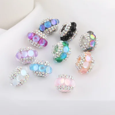 Fashion 20mm Rhinestone Diy Fancy Charm Beads for Pen , Crystal Luxury Round Polymer Clay Ball Beads for Pens Making