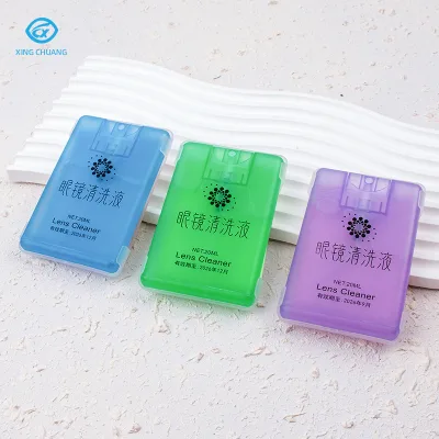 Lens Cleaner New Arrival Hot Sale 20ml Card Shape Multi Colors Portable Eyeglass Cleaning Liquid With Free Glasses Cloth