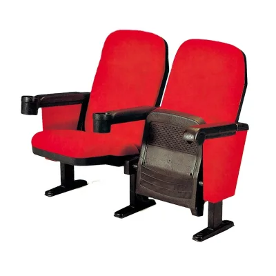 Modern Foldable Comfortable Fabric Auditorium Theater Chairs with Cup Holder for Conference Hall Furniture