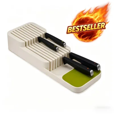 Kitchen Knife Sorting Rack, Drawer/countertop Dual-purpose, With Drain, Safe and Mildew-proof