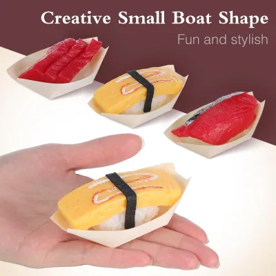 3 4 5 6 7 8 9 Inch Biodegradable Disposable Wooden Sushi Boat for Party
