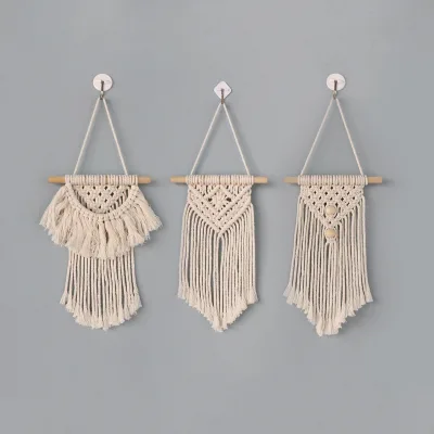 Manufacturers Stock Bohemian Hand-woven Wall Hangings, Cotton Rope Wall Decorations, Nordic Style Tassel Wall Hangings