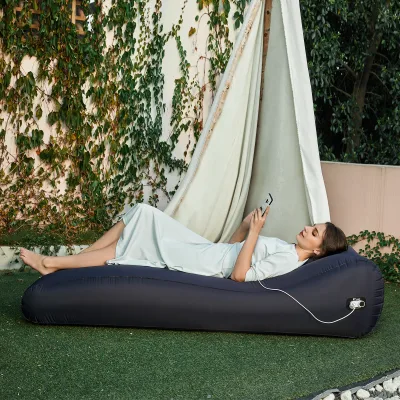 High Quality Plastic Outdoor Hiking Camping Lazy Automatic Inflatable Lounger Sofa Bed Portable Fast Air Pump
