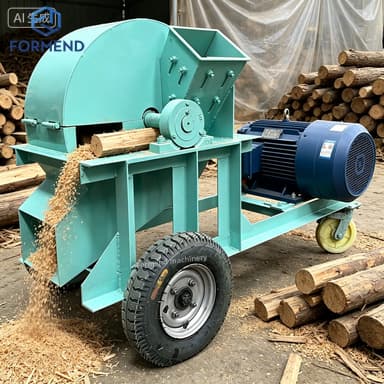 Outdoor Mobile Diesel Wood Sawdust Mill, Portable Wood Branch Grinder Crusher Machine for Wood Farm and Orchard
