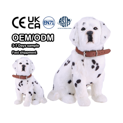 Black and White Stuffed Plush Dogs Realistic Stuffed Dogs Fluffy Life Size Stuffed Dogs