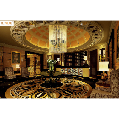 Custom 3D Architectural Visualization Rendering Services for Hotel Lobby With Furniture and Materials Included