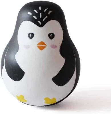 Wooden Poly Wobble Penguin Montessori Tumbler Toys Tumbler Wobbler Toys for Infant Boy Girl Gifts