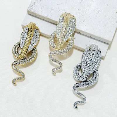 Wholesale Vintage Snake Gold Brooch Personalized Snakes Rhinestone Brooches Cobra Brooch