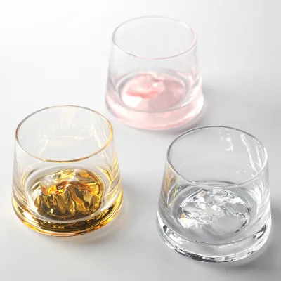Bar Spirit Glasses New Fashion 9OZ Clear Shot Glass Cup Mini Mount Fuji Whiskey Rocks Tumbler for Wine Beer Tea