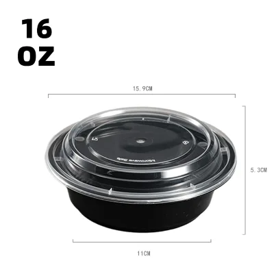 Wholesale Restaurant Food Catering Microwave Disposable 16 oz Deli Bowl Plastic Takeout PP Container With Clear Lid