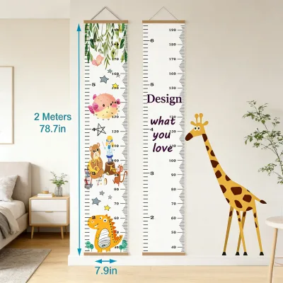Personalized Kids Height Chart 2M Nursery Decor Growth Chart Ruler Spliced Baby Growth Chart Wall Mounted Wooden Height Chart