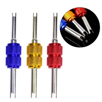 Automotive Dual Head Valve Core Remover Wrench for Car Air Conditioning Tire Valve Stem Core Disassembly
