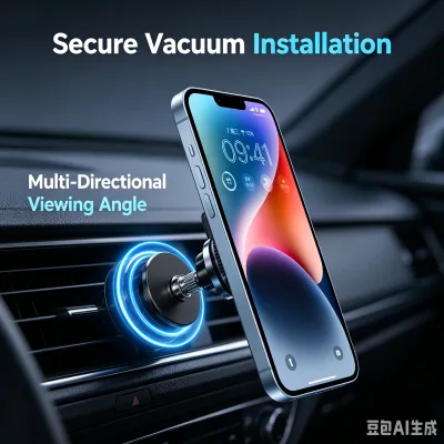 360° Rotatable Dashboard Mount with Powerful Suction Vacuum Magnetic Car Phone Holder