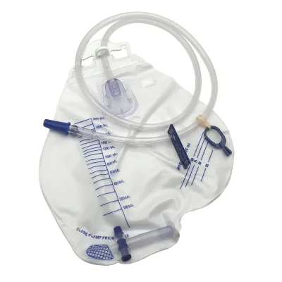 Medical Polymer Materials Easy to Operate Outdoor Emergency Blue Urine Bag Collector Portable With T Valve