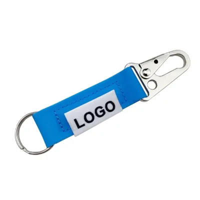 Wholesale Custom Logo High Strength Waterproof Polyester Short Lanyard Carabiner Keychain with Strap and Hook