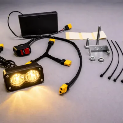 Universal Battery Powered Baja Light LED Headlights with Pushbutton Switches for Electric Bikes Bicycles Motorcycles