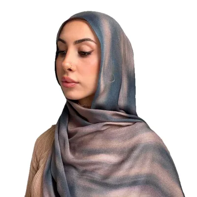 Leopard Tye Die Marble Print Double Side Print Modal Cotton Hijab for Lady