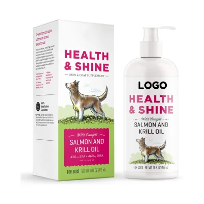 Healthy Salmon Oil and Krill Fish Oil for Dog to Support Healthy Heart and Brain Boost Immune System Joint Health