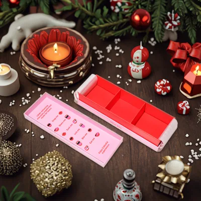 Christmas Theme Luxury Chocolate Telescope Box with Your Own Logo Recycled Materials 2mm Thickness for Food Paper Gift Packaging