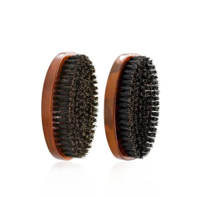 Factory Wholesale Camouflage 100%Boar Bristle Men Styling Beard Brush Wooden Handle Nylon Hair Beard Brush