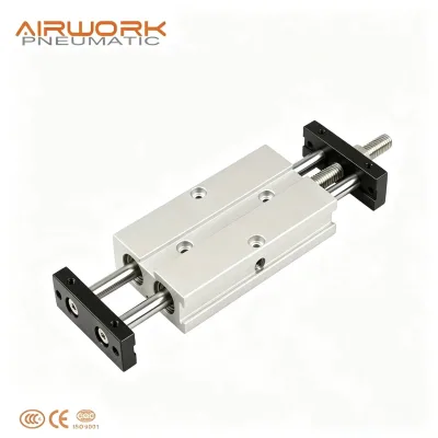 TNJ Airtac Standard Series Cylinder Double Dual Rod Axis Aluminum Body Pneumatic Air Cylinder Bearing Core