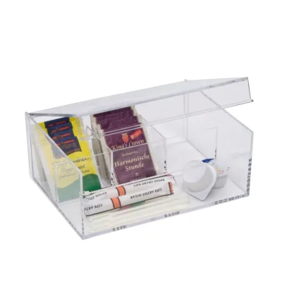4 Compartment Acrylic Clear Tea Bag Organizer