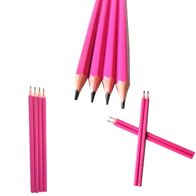 Pink HB Pencils Without Eraser Standard Pencils with Color Lead for Sketch for Stationery Set or Lapiceros