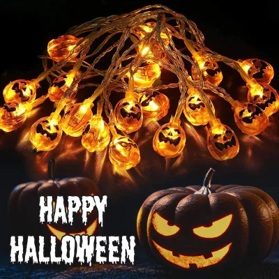 Led String Lights Halloween Decorations Small Ghost Lights Reusable Outdoor Lamps Props Supply 2022