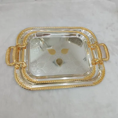 New European Retro Embossed Oval Tray Family Business Reception Tray