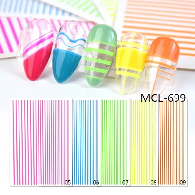 New Promotional Nail Art Adhesive Decals Colorful Striped Tape Nail Art  Line Sticker For Nail Decoration